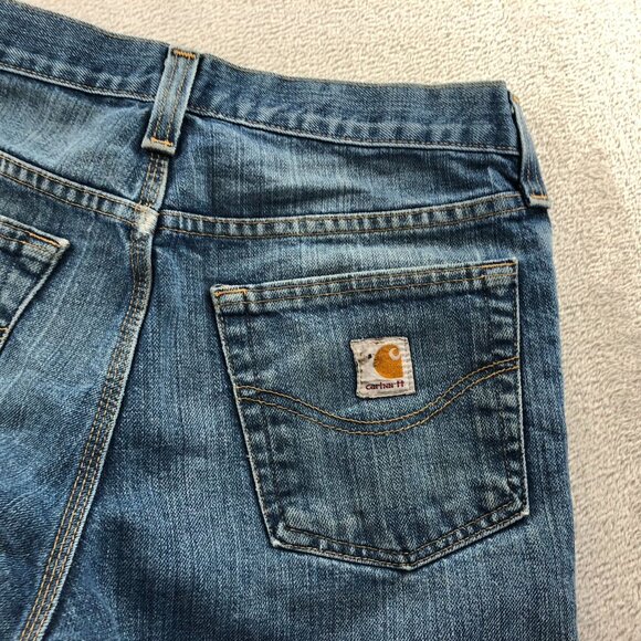 Carhartt Mens Work Jeans Size 30x32 Blue Denim Straight Leg Traditional Fit - Picture 10 of 13